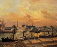 Pissarro, Camille - Boats, Sunset, Rouen